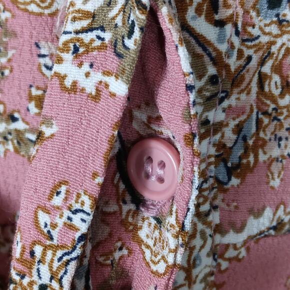 Melloday Tunic Mini Dress Size Medium Button Down Long Sleeve - Picture 5 of 7